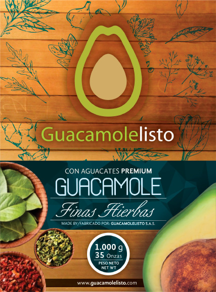 Etiqueta Guacamole Listo Finas hierbas